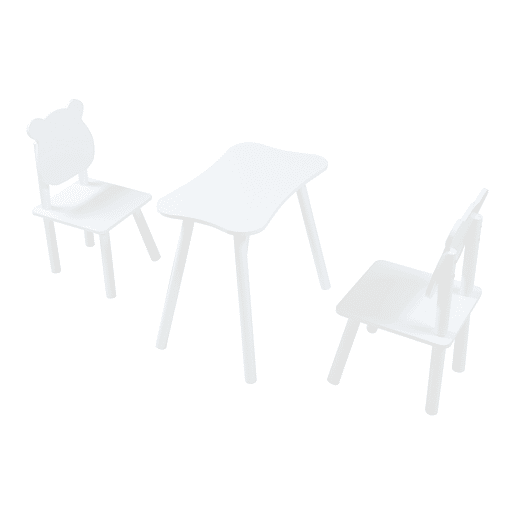 Conjunto de mesa e 2 cadeiras para crianças Panjang - Branco en.casa
