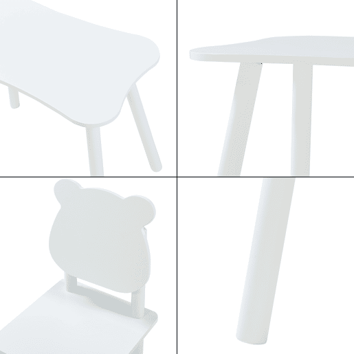 Conjunto de mesa e 2 cadeiras para crianças Panjang - Branco en.casa