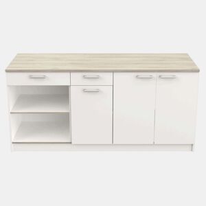 Cozinha cozinha módulo inferior 3 portas 2 gavetas armazenamento estilo moderno branco fosco