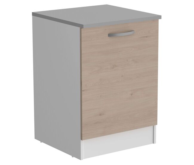 Módulo De Cocina Inferior Eko Un Armario Blanco y Roble Jackson 60x60cm