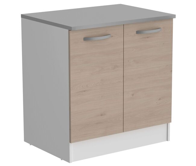 Módulo Cocina Inferior Eko 2 Puertas Roble Jackson y Blanco 80x60cm