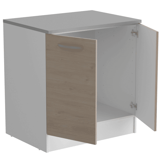 Módulo Cozinha Inferior Eko 2 Portas Carvalho Jackson e Branco 80x60cm Módulo Cozinha Inferior Eko 2 Portas Carvalho Jackson e Branco 80x60cm