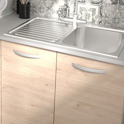 Módulo Cozinha Inferior Eko 2 Portas Carvalho Jackson e Branco 80x60cm Módulo Cozinha Inferior Eko 2 Portas Carvalho Jackson e Branco 80x60cm