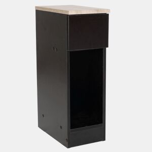 Mesa de cabeceira Slim estilo moderno em pretocinza com 1 gaveta e furo aberto 60x35x20 cm