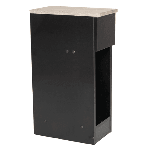 Mesa de cabeceira Slim estilo moderno em pretocinza com 1 gaveta e furo aberto 60x35x20 cm Mesa de cabeceira Slim estilo moderno em pretocinza com 1 gaveta e furo aberto 60x35x20 cm