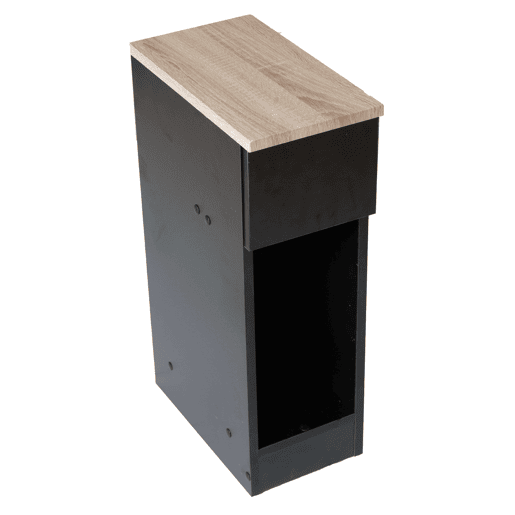 Mesa de cabeceira Slim estilo moderno em pretocinza com 1 gaveta e furo aberto 60x35x20 cm Mesa de cabeceira Slim estilo moderno em pretocinza com 1 gaveta e furo aberto 60x35x20 cm