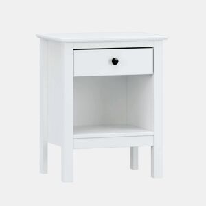 Mesa de cabeceira Samy uma gaveta branca 48x60 cm