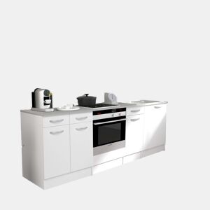 Cozinha modular Eko melamina branca com bancada incluída 6 módulos de 180 cm de largura