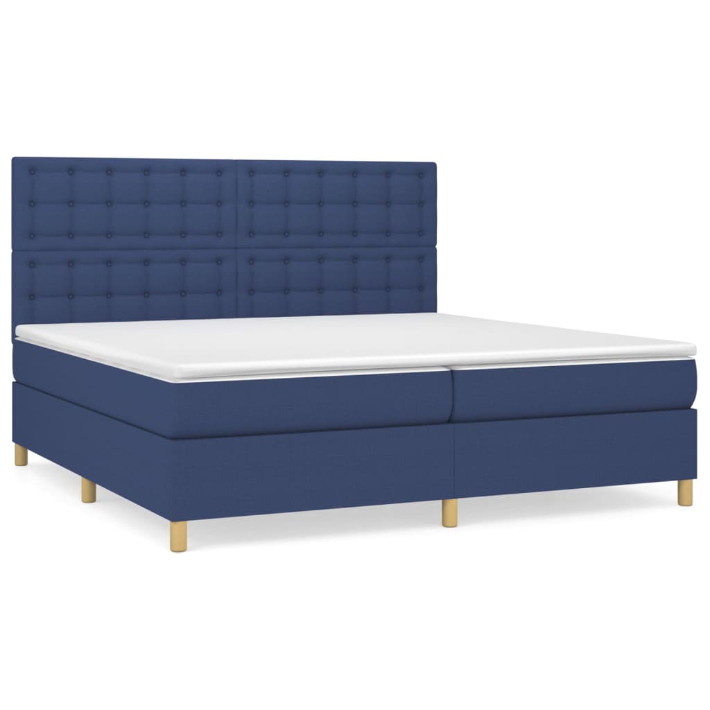 Cama box spring 200x200 Azul
