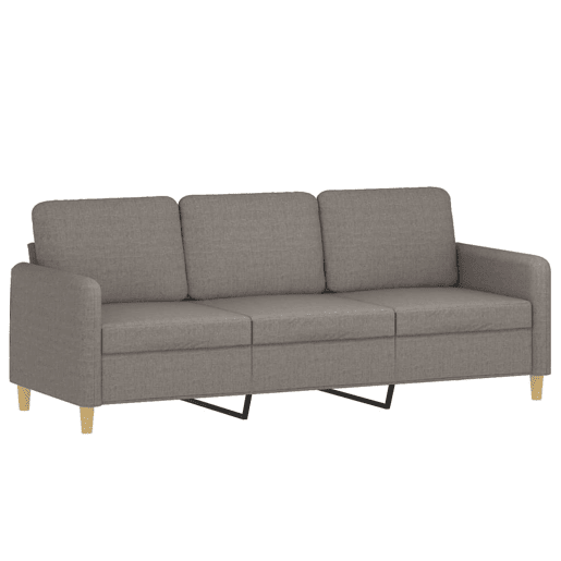 vidaXL 3 pcs conjunto de sofás com almofadas tecido cinza-acastanhado vidaXL 3 pcs conjunto de sofás com almofadas tecido cinza-acastanhado