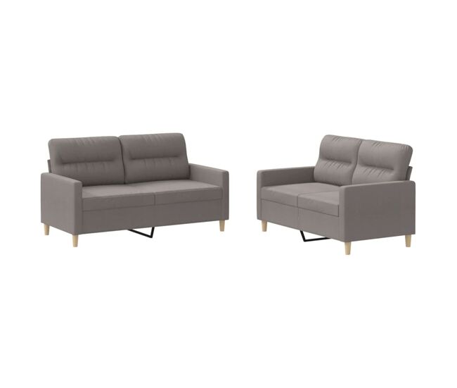 Vidaxl juego de sofás con cojines 2 piezas tela gris taupe