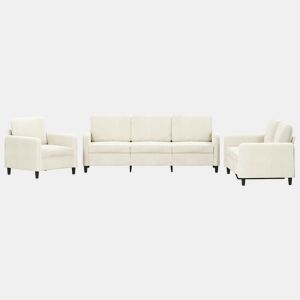 vidaXL 3 pcs conjunto de sofás veludo cor creme