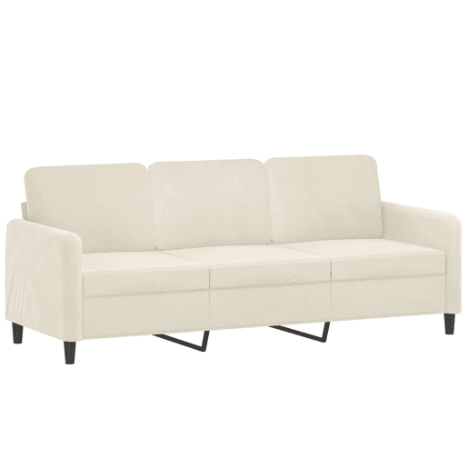 vidaXL 3 pcs conjunto de sofás veludo cor creme vidaXL 3 pcs conjunto de sofás veludo cor creme