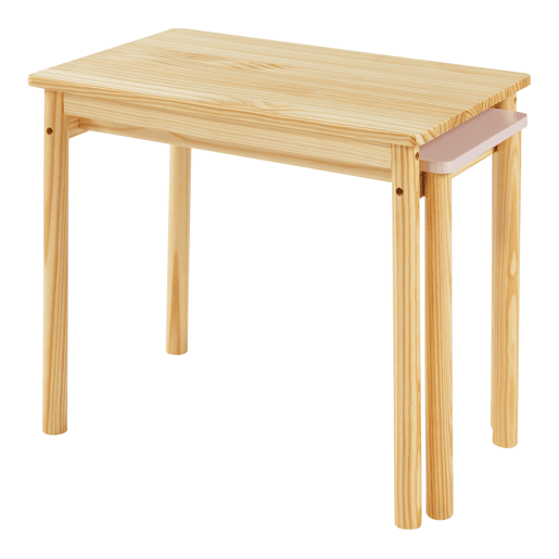 Mesa extensível para crianças Skellefteå Pinho 60-98x38x52 cm - Natural  Rosa en.casa