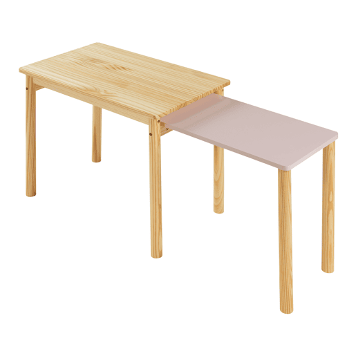 Mesa extensível para crianças Skellefteå Pinho 60-98x38x52 cm - Natural  Rosa en.casa