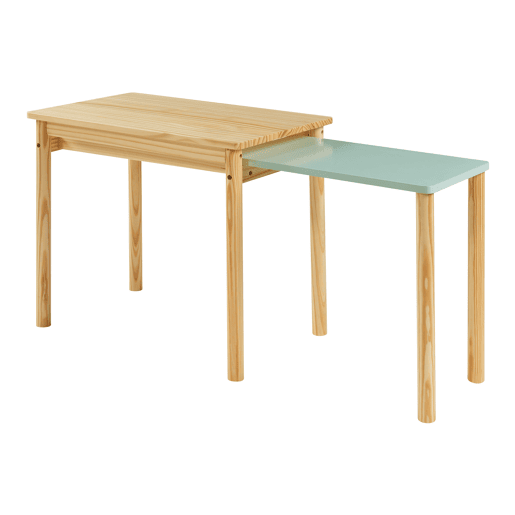 Mesa extensível para crianças Skellefteå Pinho 60-98x38x52 cm - Natural  Verde menta en.casa