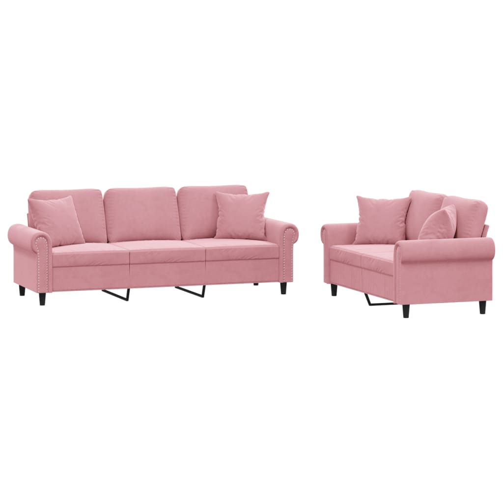 Juego De Sofás Rosa