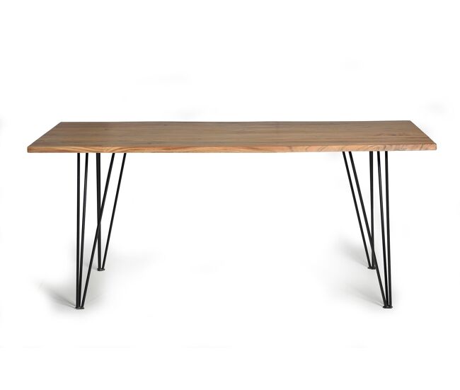 Mesa comedor en madera acacia y patas de metal Multicolor.Giner y Colomer 76x90x160