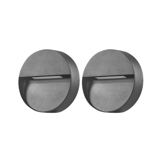 Conjunto de 2 candeeiros de parede LED de exterior POMPTON Preto