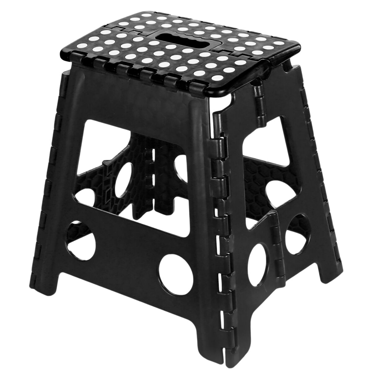 Banqueta plegable de plástico – taburete antideslizante | 39 cm altura | ligera, compacta y resistente | ideal para cocina, baño, niños