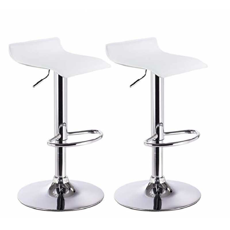 Conjunto 2 taburetes andes |tipo bar | forma del asiento resulta muy cómoda | es fácil regular la altura (color: blanco)