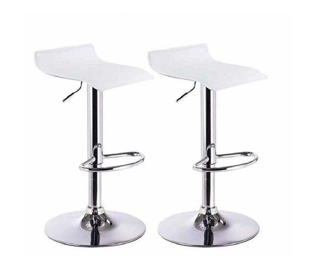 Conjunto 2 taburetes andes |tipo bar | forma del asiento resulta muy cómoda | es fácil regular la altura (color: blanco)