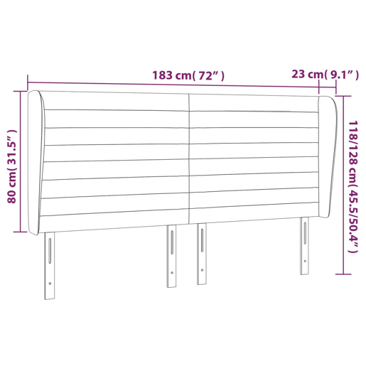 vidaXL Cabeceira cama abas tecido 183x23x118128 cm cinza-acastanhado