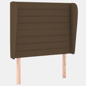vidaXL Cabeceira cama c abas tecido 103x23x118128 cm castanho-escuro