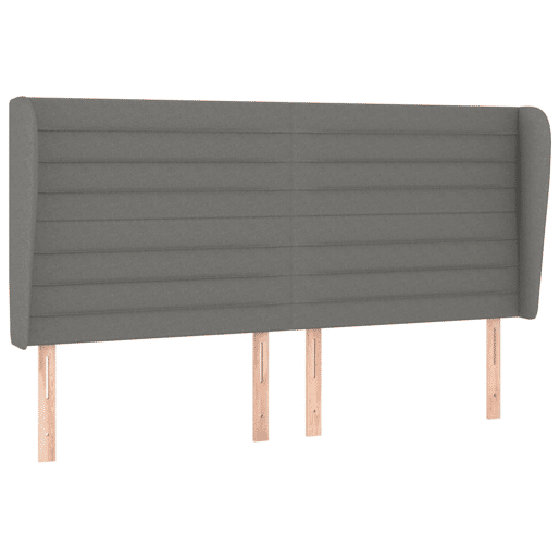 vidaXL Cabeceira cama c abas tecido 203x23x118128 cm cinzento-escuro