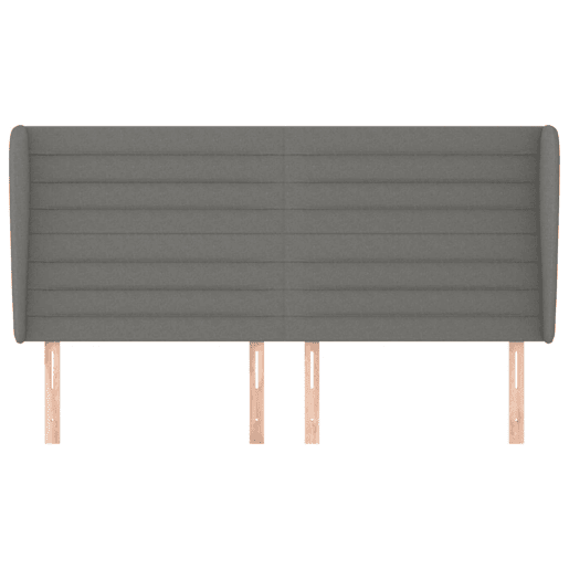 vidaXL Cabeceira cama c abas tecido 203x23x118128 cm cinzento-escuro