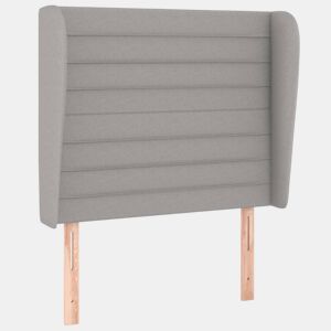 vidaXL Cabeceira de cama c abas tecido 83x23x118128cm cinzento-claro