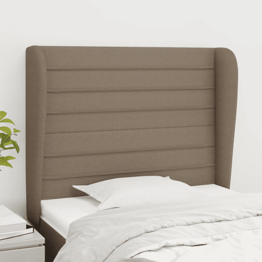 vidaXL Cabeceira cama c abas tecido 93x23x118128cm cinza-acastanhado vidaXL Cabeceira cama c abas tecido 93x23x118128cm cinza-acastanhado