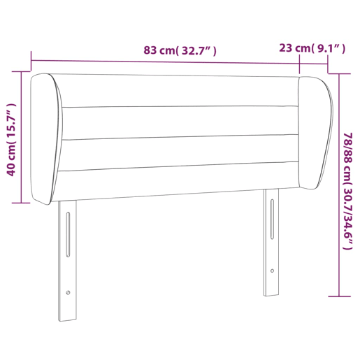 vidaXL Cabeceira cama abas tecido 83x23x7888 cm cinzento-acastanhado vidaXL Cabeceira cama abas tecido 83x23x7888 cm cinzento-acastanhado