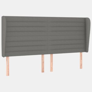vidaXL Cabeceira cama c abas tecido 163x23x118128 cm cinzento-escuro