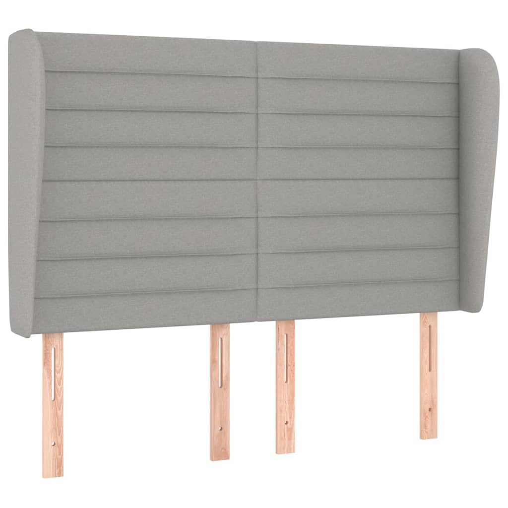 Vidaxl cabecero con orejas de tela gris claro 147x23x118/128 cm