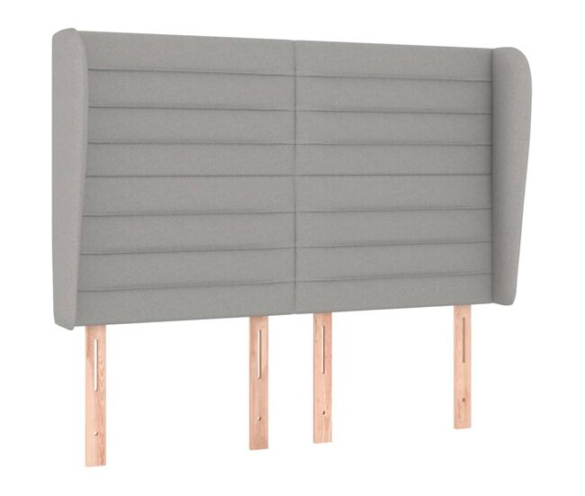 Vidaxl cabecero con orejas de tela gris claro 147x23x118/128 cm