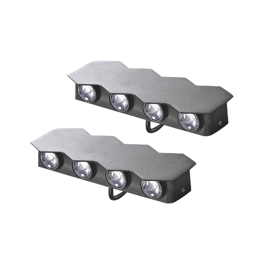 Conjunto de 2 candeeiros de parede LED de exterior WELDON Preto