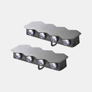 Conjunto de 2 candeeiros de parede LED de exterior WELDON Preto