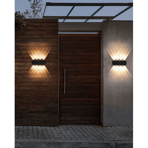Conjunto de 2 candeeiros de parede LED de exterior WELDON Preto