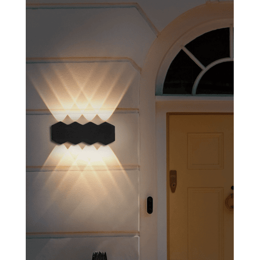 Conjunto de 2 candeeiros de parede LED de exterior WELDON Preto