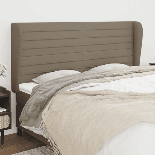 vidaXL Cabeceira cama abas tecido 163x23x118128 cm cinza-acastanhado