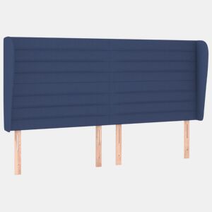 vidaXL Cabeceira de cama c abas tecido 203x23x118128 cm azul