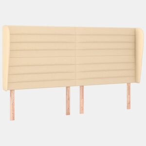 vidaXL Cabeceira de cama c abas tecido 203x23x118128 cm creme
