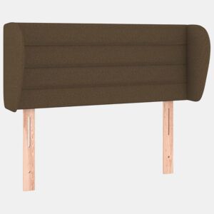 vidaXL Cabeceira de cama c abas tecido 93x23x7888 cm castanho-escuro