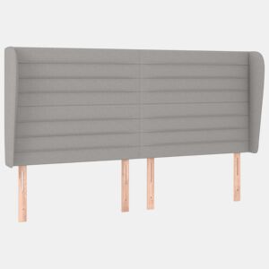 vidaXL Cabeceira cama c abas tecido 203x23x118128 cm cinzento-claro