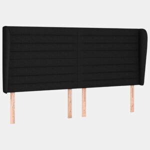 vidaXL Cabeceira de cama c abas tecido 183x23x118128 cm preto