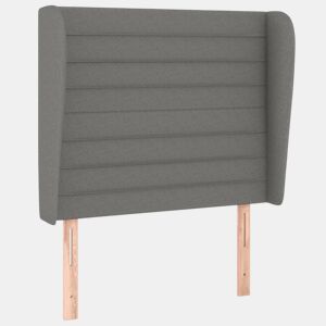 vidaXL Cabeceira cama c abas tecido 83x23x118128 cm cinzento-escuro