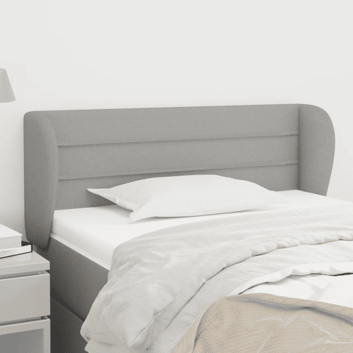 vidaXL Cabeceira de cama c abas tecido 103x23x7888 cm cinzento-claro vidaXL Cabeceira de cama c abas tecido 103x23x7888 cm cinzento-claro