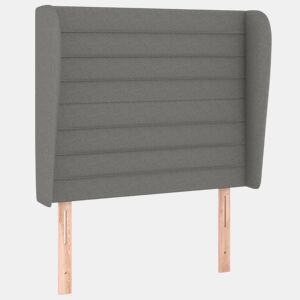 vidaXL Cabeceira cama c abas tecido 93x23x118128 cm cinzento-escuro