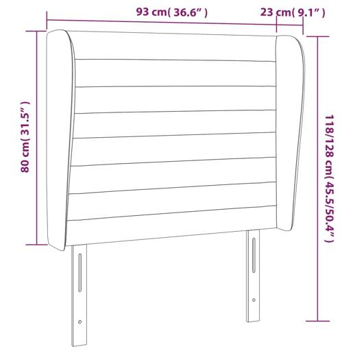 vidaXL Cabeceira cama c abas tecido 93x23x118128 cm cinzento-escuro vidaXL Cabeceira cama c abas tecido 93x23x118128 cm cinzento-escuro